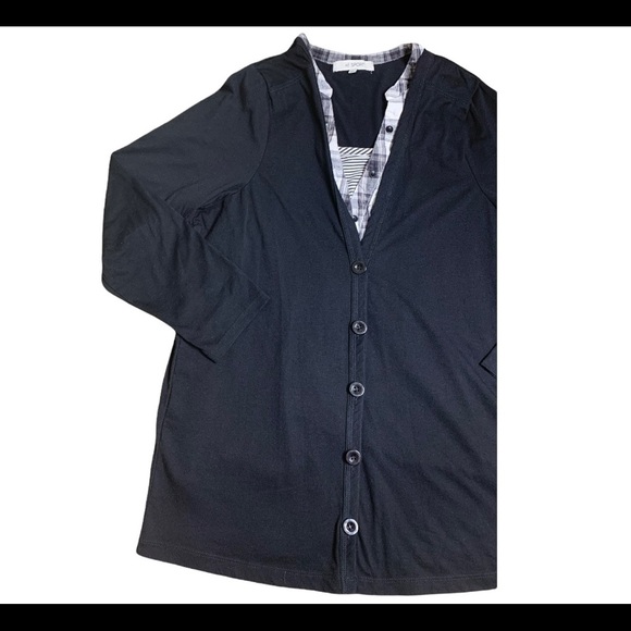 REITMANS AE Sport 3 In 1 Button Front Peekaboo Twofer Top Plaid/Black Size 2X - Picture 4 of 10